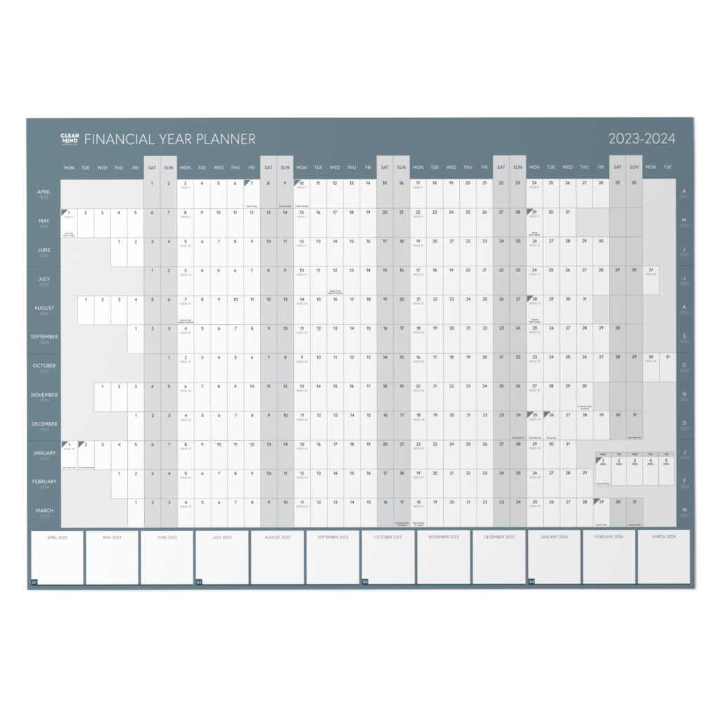 20232024 Financial Year Wall Planner A1 Folded Clear Mind Concepts