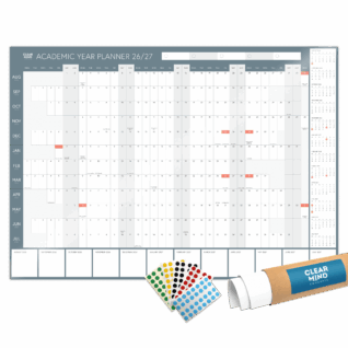 Academic Year Wall Planner 2026-2027 A1 Size Laminated with Sticky Dots