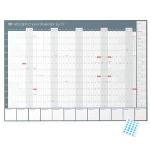 Academic Year Wall Planner 2026-2027 A2 Size Folded