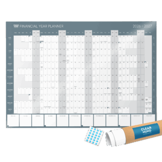 2026-2027 Financial Year Wall Planner A2 Size Gloss Laminated (Rolled)