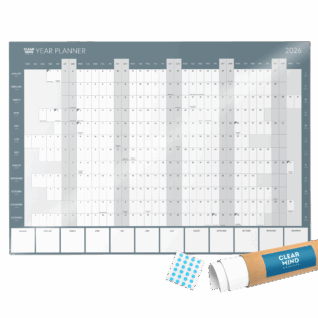 2026 Year Wall Planner A1 Size Gloss Laminated Rolled