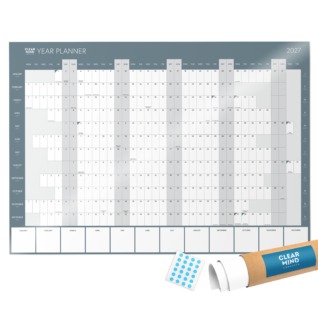 2027 Year Wall Planner A1 Size Gloss Laminated Rolled